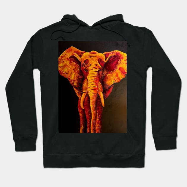 Elephant - Oil on canvas Hoodie by sanityfound